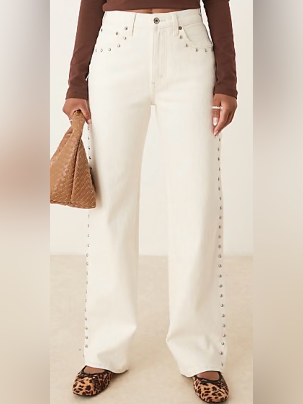 Abercrombie & Fitch Curve Love High Rise 90’s Relaxed Studded Jean